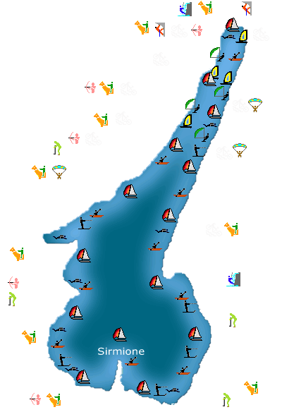 Karte Gardasee mit Sportarten